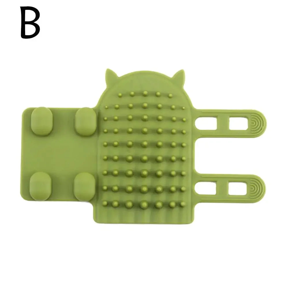 Dog Cat Hair Removal Comb Pet Massage Brush Self Cleaning Grooming Scratch Tool Cat Soft Rubbing Brush Combs Chair Wall Sil H4R0