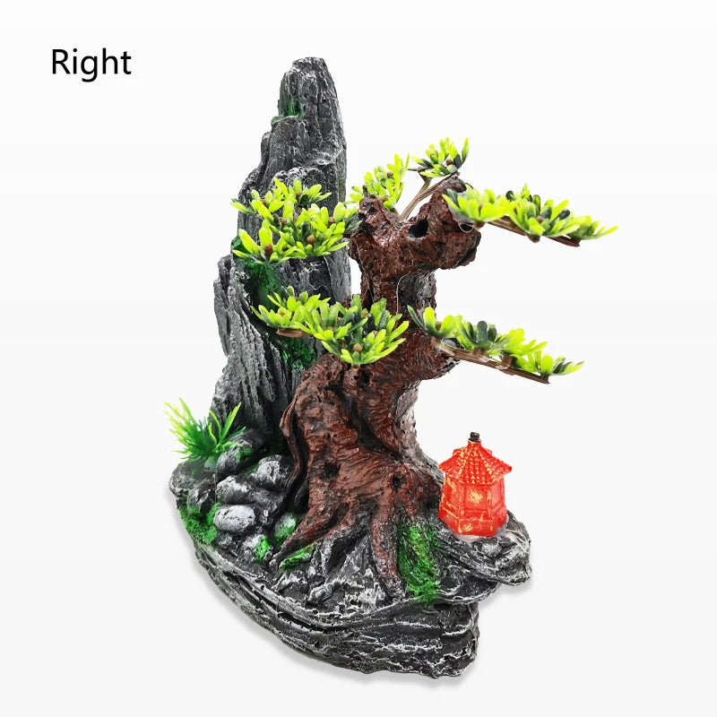 Resin Aquarium Rockery Mountain Decoration Artificial View Rock Cave Stone Tree Fish Tank Ornament Pet Supplies Home Decor New