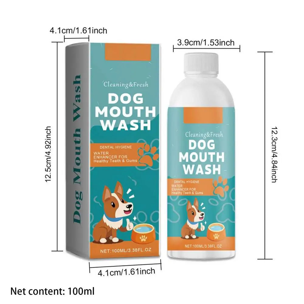 Dog Breath Water Additive 100ml Dog Teeth Cleaner Wash Effective Dog Teeth Cleaner Wash Natural Teeth Cleaning Freshener For