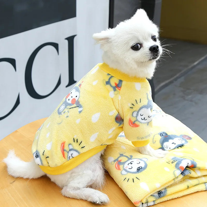 Funny Monkey Print Winter Dog Clothes French Bulldog Flannel Winter Dog Hoodies Medium Puppy Clothing for Cat Christmas Costume