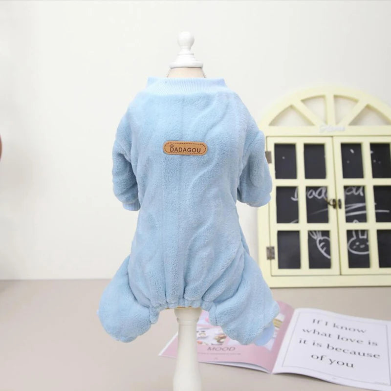 Luxury Fashion Thermal Fleece Dog Pajamas Onesie Winter Puppy Jumpsuit Poodle Chihuahua Yorkie Boy Dog Clothes for Small Dogs