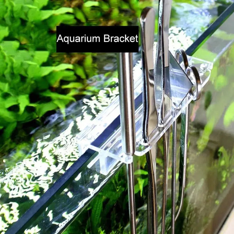 Transparent Acrylic Aquarium Bracket Holder for Scissor Tweezers Shovel Kit Water Tubes Fixed Clip Aquarium Maintenance Tools