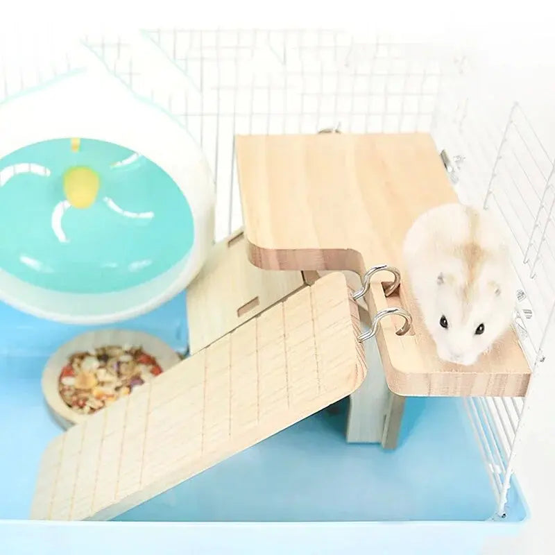 1pc Functional Wooden Hamster House Desk Platform Pet Stand Toy Station Board Pet Products Hamster Cage Golden Bear Toy Supplies