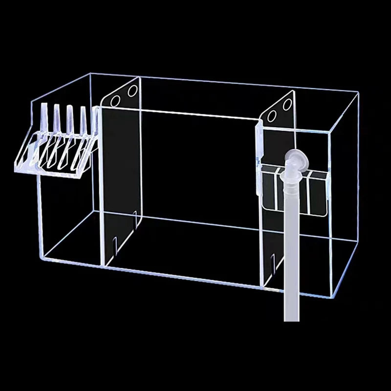 Black Fish Tank External Filter Box Acrylic Filter Dry and Wet Separation Small Silent External Suspend Aquarium Drip Overflow