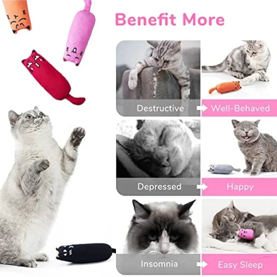 Pet Accessories Rustle Sound Catnip Toy Cats Product For Pets Cute cat Toys For Kitten Teeth Grinding Cat Plush Toy Thumb Pillow