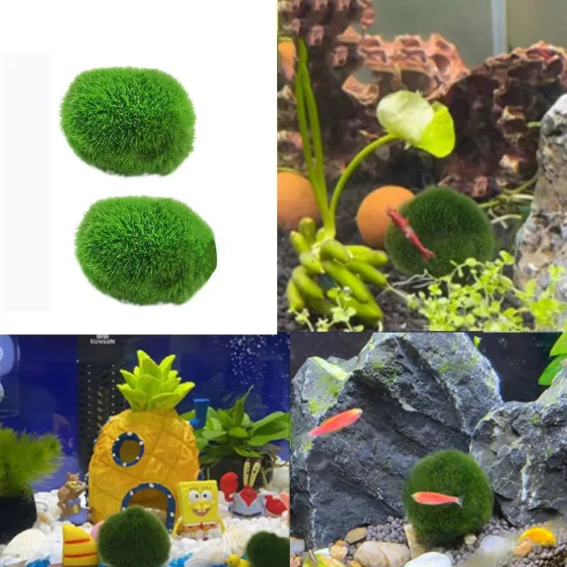 Simulated Green Algae Ball Aquarium Decoration Sunken Grass Landscape Ecology Fish Tank Landscape Decoration Aquarium Plants