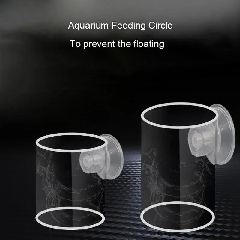 1Pcs Fish Feeding Aquarium Feeding Ring Fish Tank Station Floating Food Tray Feeder Aquarium Accessory with Strong Suction Cups