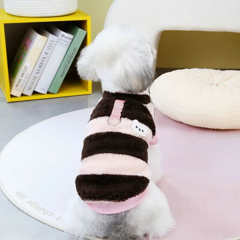 Soft Coral Fleece Cat Shirt Dog Vest Pet Dog Clothes for Small Dogs Puppy Clothing Pet Sweater Spring Autumn Winter Pet Outfits