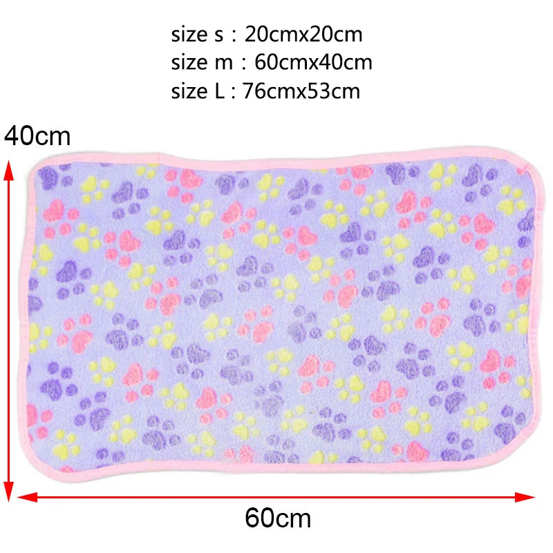 Soft Flannel Fleece Cat Dog Blanket Bed Mats Paw Foot Print Warm Pet Blanket Sleeping Beds Cover Mat For Dogs Cats Pets supplies