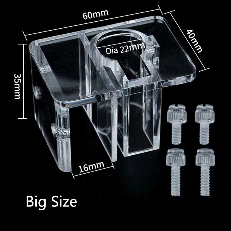 Transparent Acrylic Aquarium Bracket Holder for Scissor Tweezers Shovel Kit Water Tubes Fixed Clip Aquarium Maintenance Tools