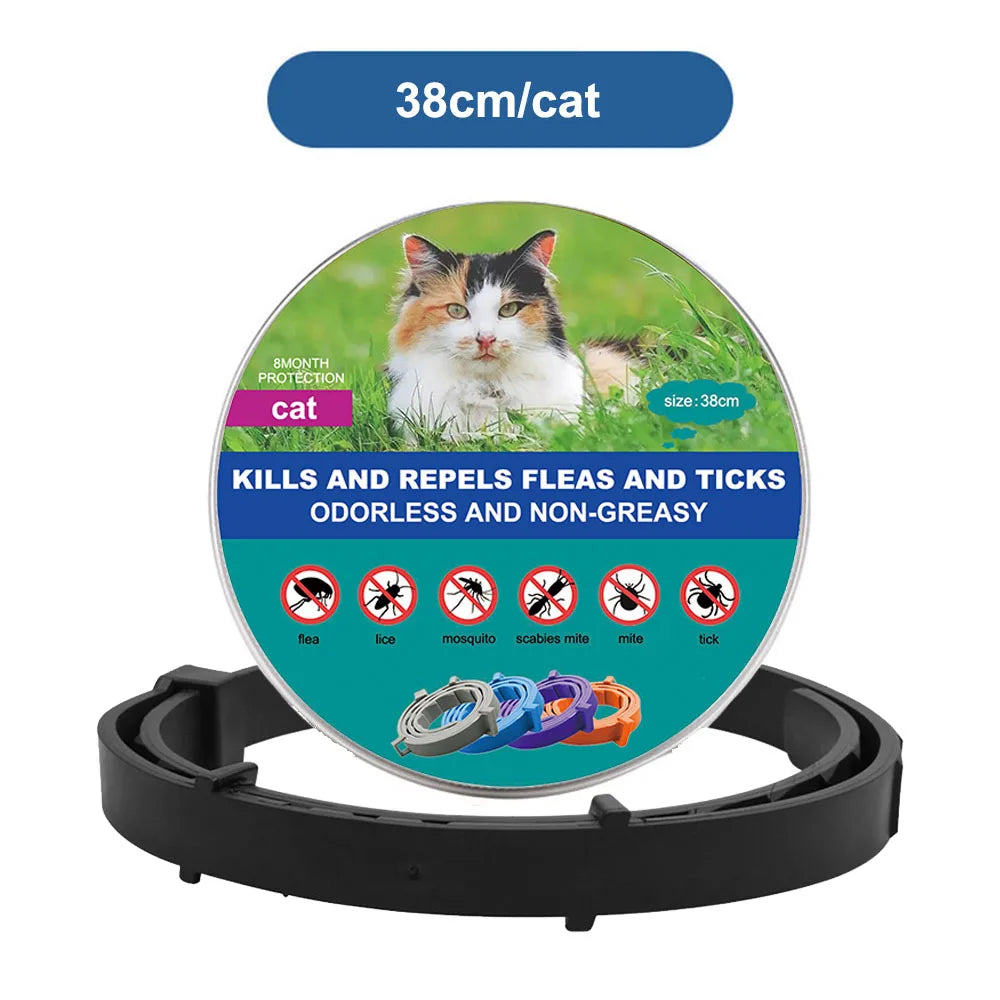38cm 70cm Retractable Deworming Dog Cat Collar Pet Anti Flea Ticks Collar Repellent Mosquito Pet Collars for Cats Dogs Products