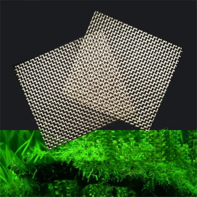 5Pcs Stainless Steel Aquarium Plant Net Aquatic Moss Plants Landscaping Aquatic Fish Tank Decoration Accessories 8cmx8cm acuario