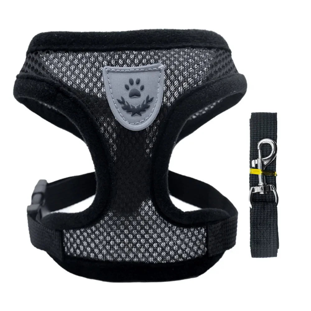 Cat Harness and Leash Escape Proof Adjustable Vest Harnesses for Cats Reflective Cat Harness Breathable Soft Kitty Puppy Harness