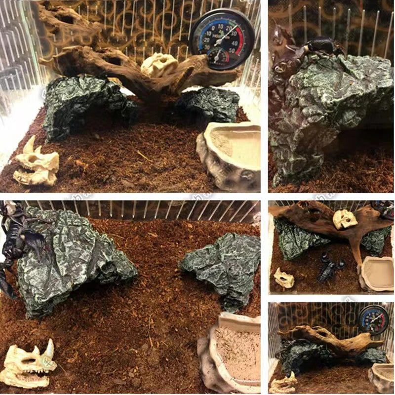 Resin Aquarium Decoration Resin Aquatic Fish Tank Ornament Decor Artificial Reptile Terrarium Turtle Shelter Cave Accessories