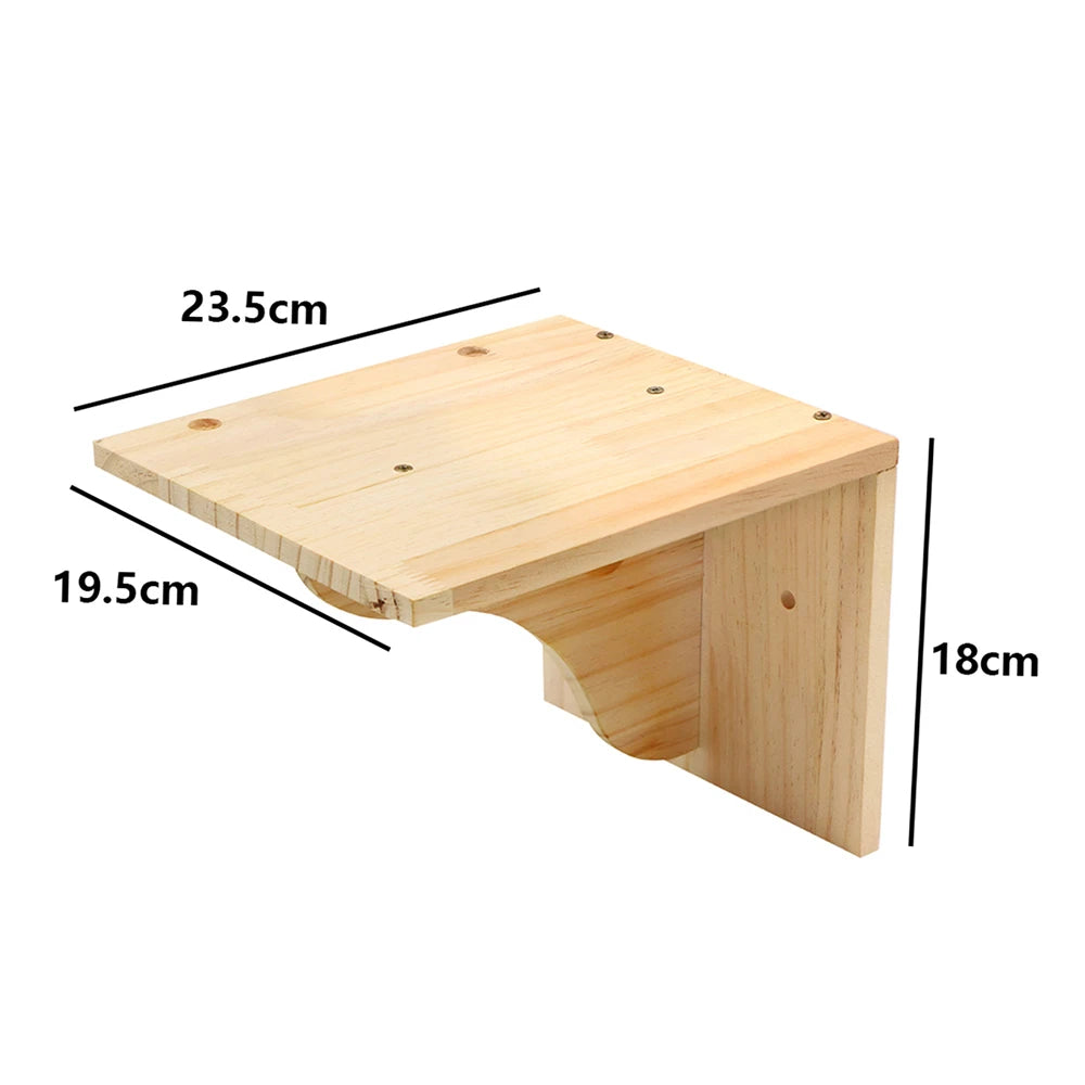 Cat Wall Climbing Shelves Wall Mounted Hammock Cat Scratching Post Wooden Stairway Shelves with Sisal Rope Ladder Wall Cat Tree