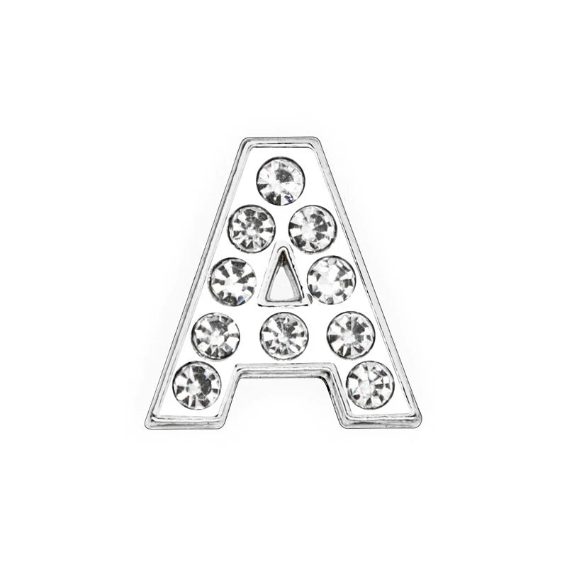 10mm Chrome Alloy Diamond Capital English Alphabet Jewelry Manual Diy Cat Claw Love Pet Collar Accessories