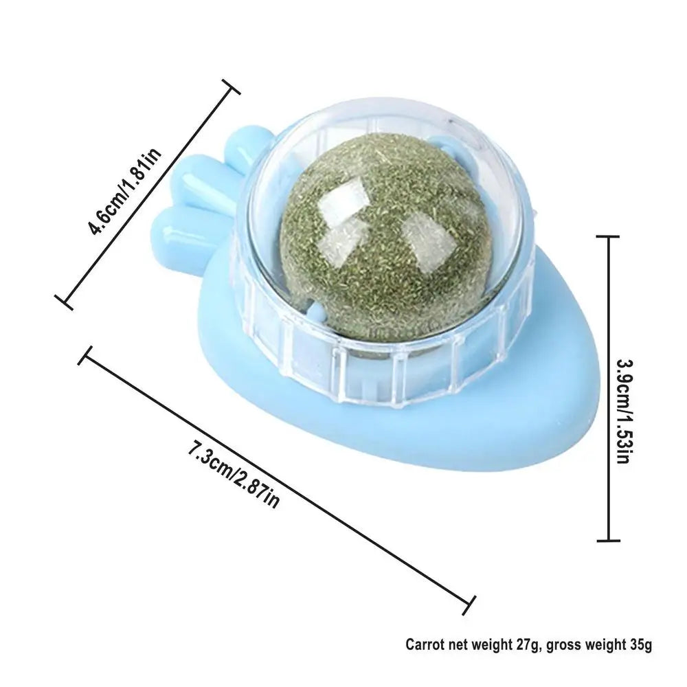 Catnip Wall Spin Ball Catnip Ball Toy Edible Cat Catnip Toys Promotes Digestion Enhances Appetite Wall Cat Lick Ball for Cat