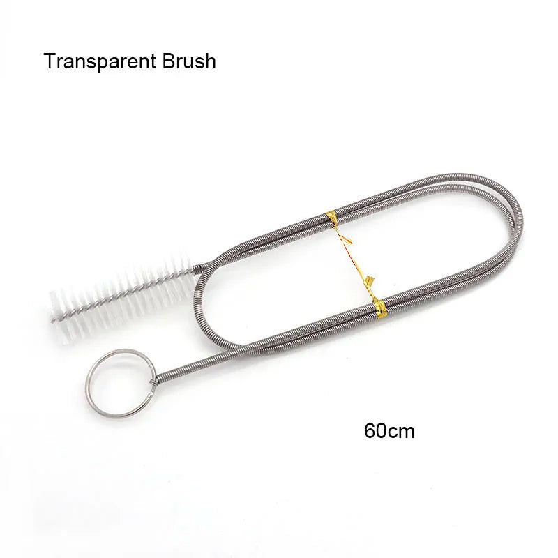 Aquarium Pipe Cleaning Brush Fish Tank Cleaner Tube Stainless Steel Water Filter Air Tube Flexible Double End Hose Accessories