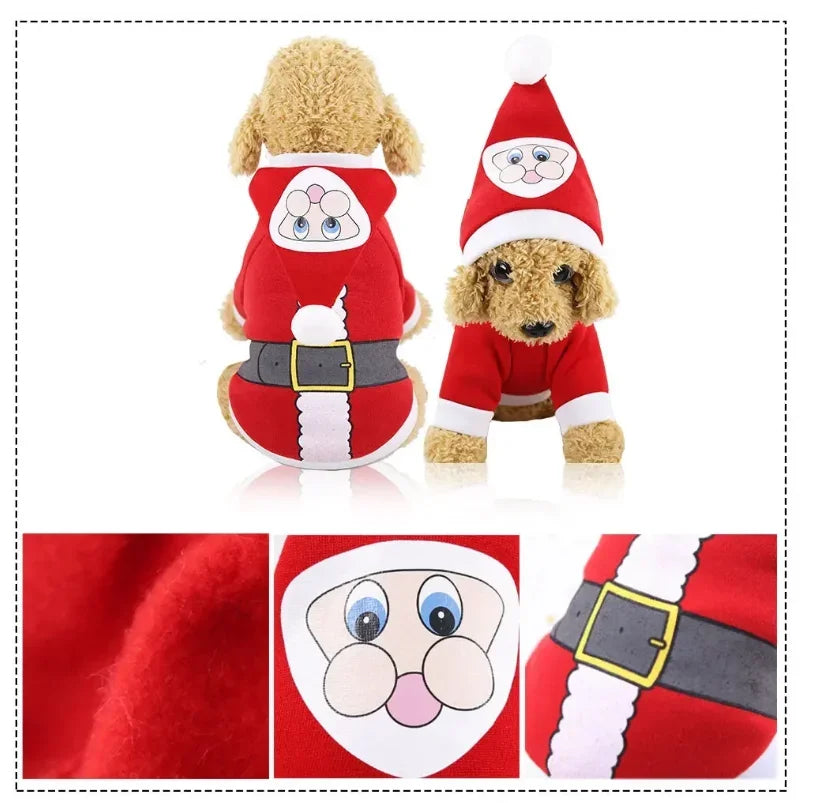 Christmas Pets Dressing Up Santa Funny Pet Clothes For Small Medium Large Dogs Winter Warm Dog Clothes Chihuahua Pug Yorkshire
