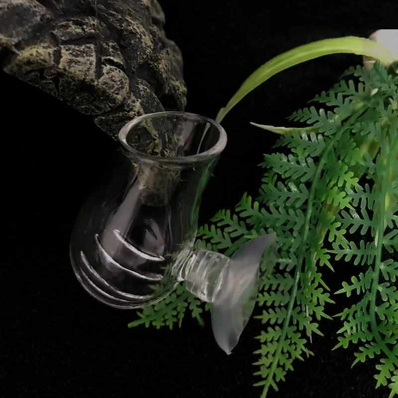 Aquarium Decoration Hanging Fish Tank Mini Crystal Glass Pot Polka Water Potted Planting Cylinder Cup Aquarium Accessories