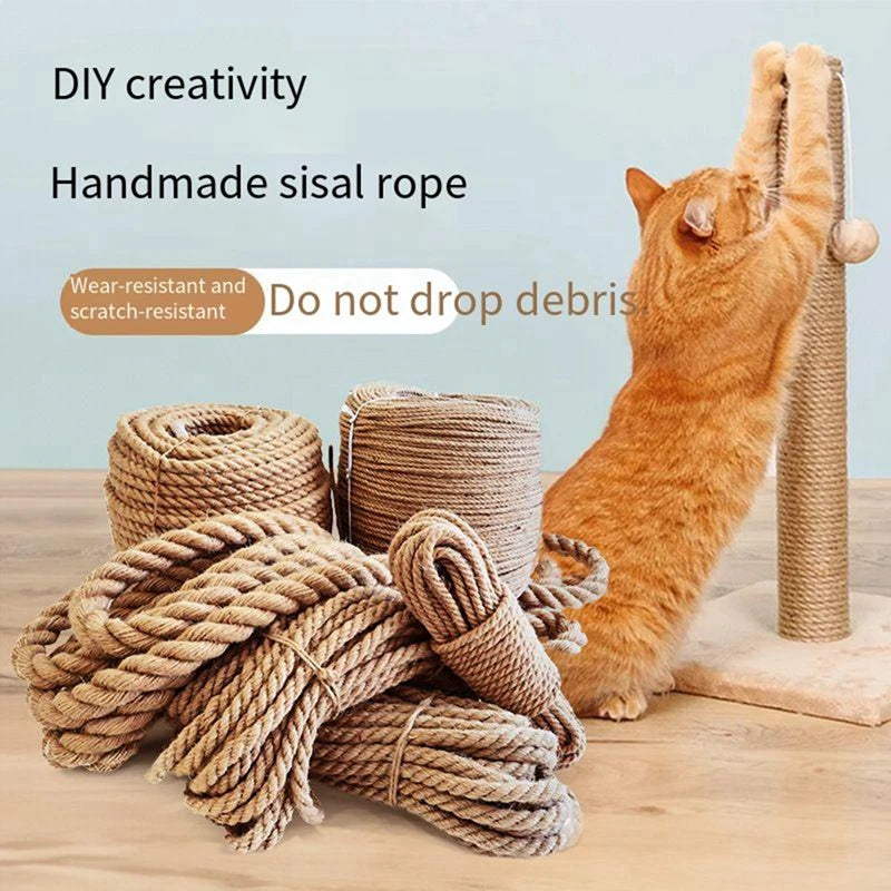 20/50M Cat Scratch Resistant Tight and Durable Scratch Pole Climbing Frame Fine Sword Hemp Rope Pet Cat Scratchers