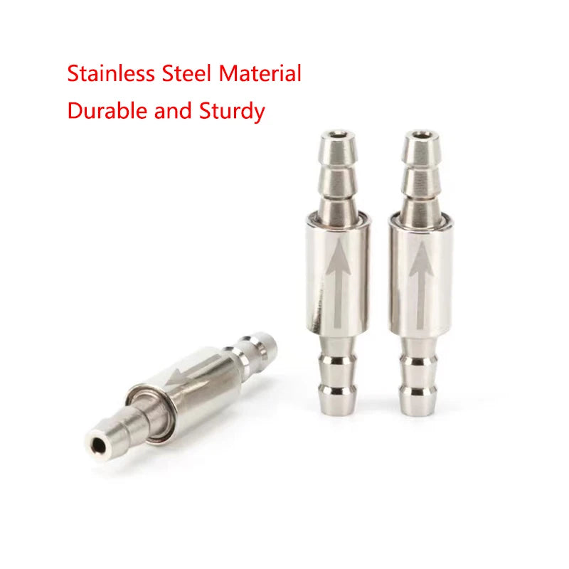 Stainless Steel Fish Aquarium Air Pump Check Valve One Way Non-Return Check Valve Aquarium Co2 System Air Pump Accessories