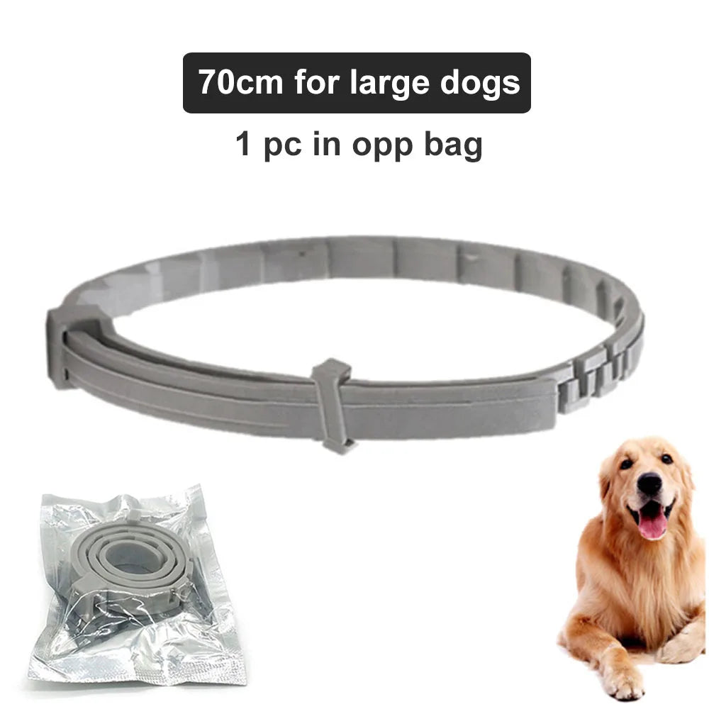 New 38/70cm Pet Anti Flea Ticks Anti-parasitic Dog Collar 8 Month Protection Retractable Collars for Puppy Cat Big Dogs Supplies