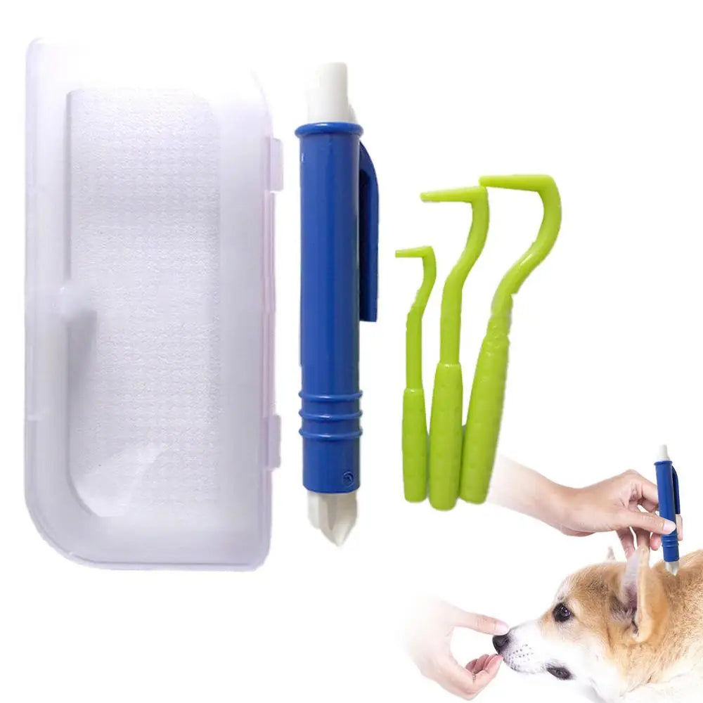4PCS Dog Tick Remover Tool Tick Remover Tweezers Tongs Hooks Set Flea Remover Comb Lice Supplies for Pet Dog Cat Human Horse