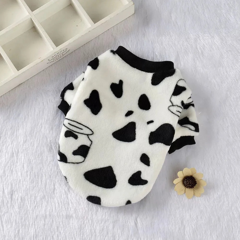 1Pc Small Dog Autumn/Winter Flannel Pet Clothing Cute and Warm Teddy Cat Clothing Comfortable