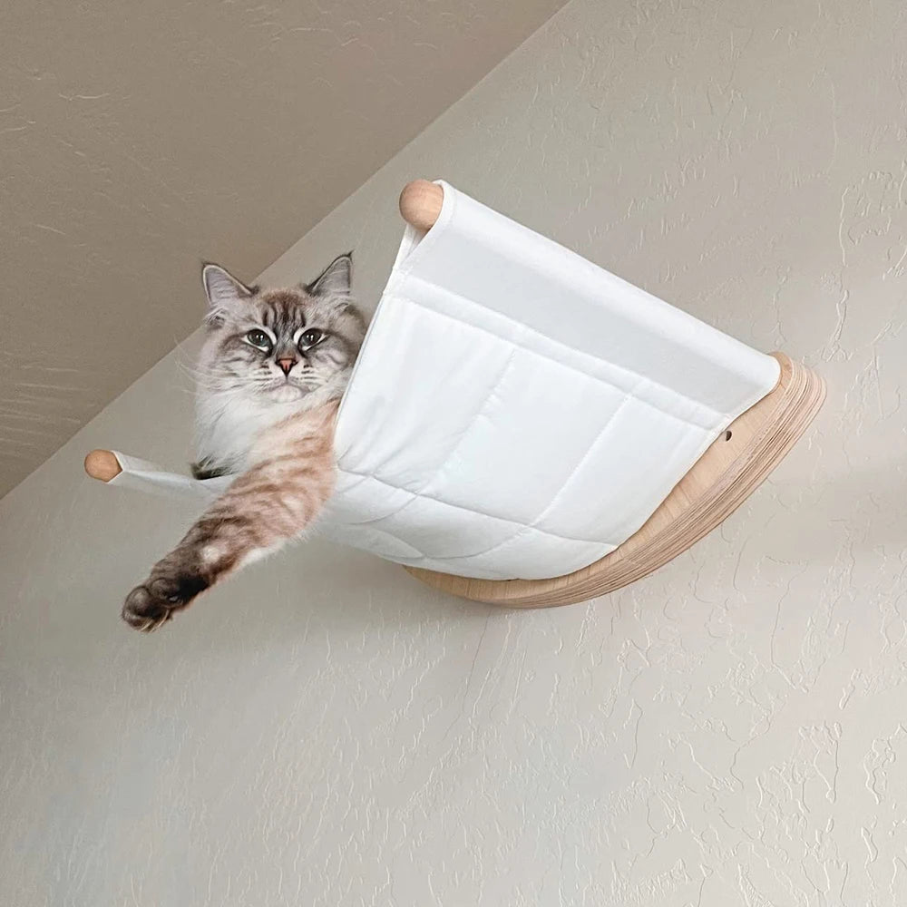 Cats Tree Tower Cat Hammock Bed Cat Climbing Shelves Wall Mounted Kitten Boho Furniture Pet Toys For Kitty Relax & Play Indoor
