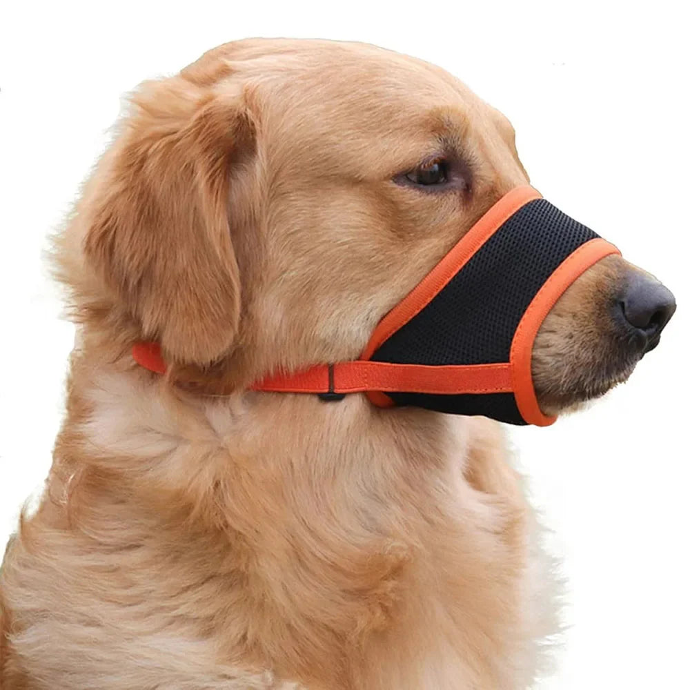 Adjustable Anti Bark Bite Mesh Muzzle for Dogs Pet Mouth Muzzle Stop Chewing for Puppies Nylon Belt Dog Accessories Pet Products