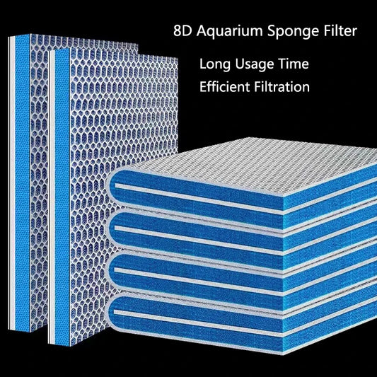 8D Aquarium Fish Tank Filter Sponge No Glue Foam Biochemical Cotton Aquarium Filtration Accessories Efficient Filtration New