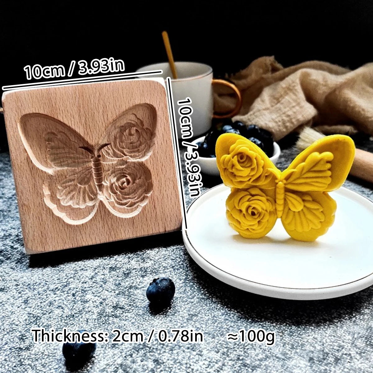 1PC Wood Cookie Mold, Animals Patterns, 3D Carved Embossed Biscuit Cutter Moulds, Fish, Bird, Bear, Sheep, Tiger, Horse, Squirre