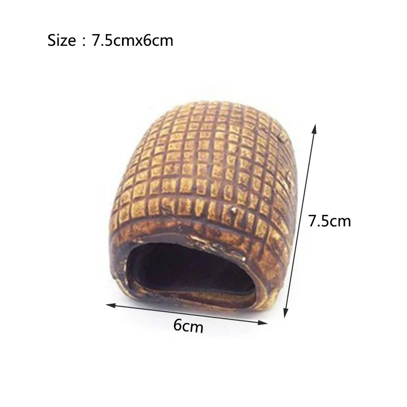 1Pcs Ceramic Aquarium Decoration Fish Shrimps Shelter House Pottery Scorpion House Canister Simulation Stone Fish Tank Decors