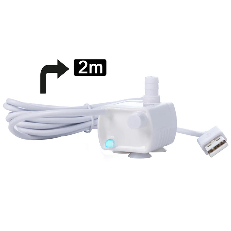 Water Pump LED Light Pet Cat Water Fountain Accessories Replacement Cats Water Dispenser Filter Element Anti-Dry Boil Water Pump