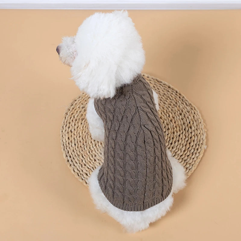 Teddy Bear Small Dog Clothes Solid Color Warm Winter Sweaters for Cats Lightweight Knitting Vest Leisure Outdoor Pet Overalls