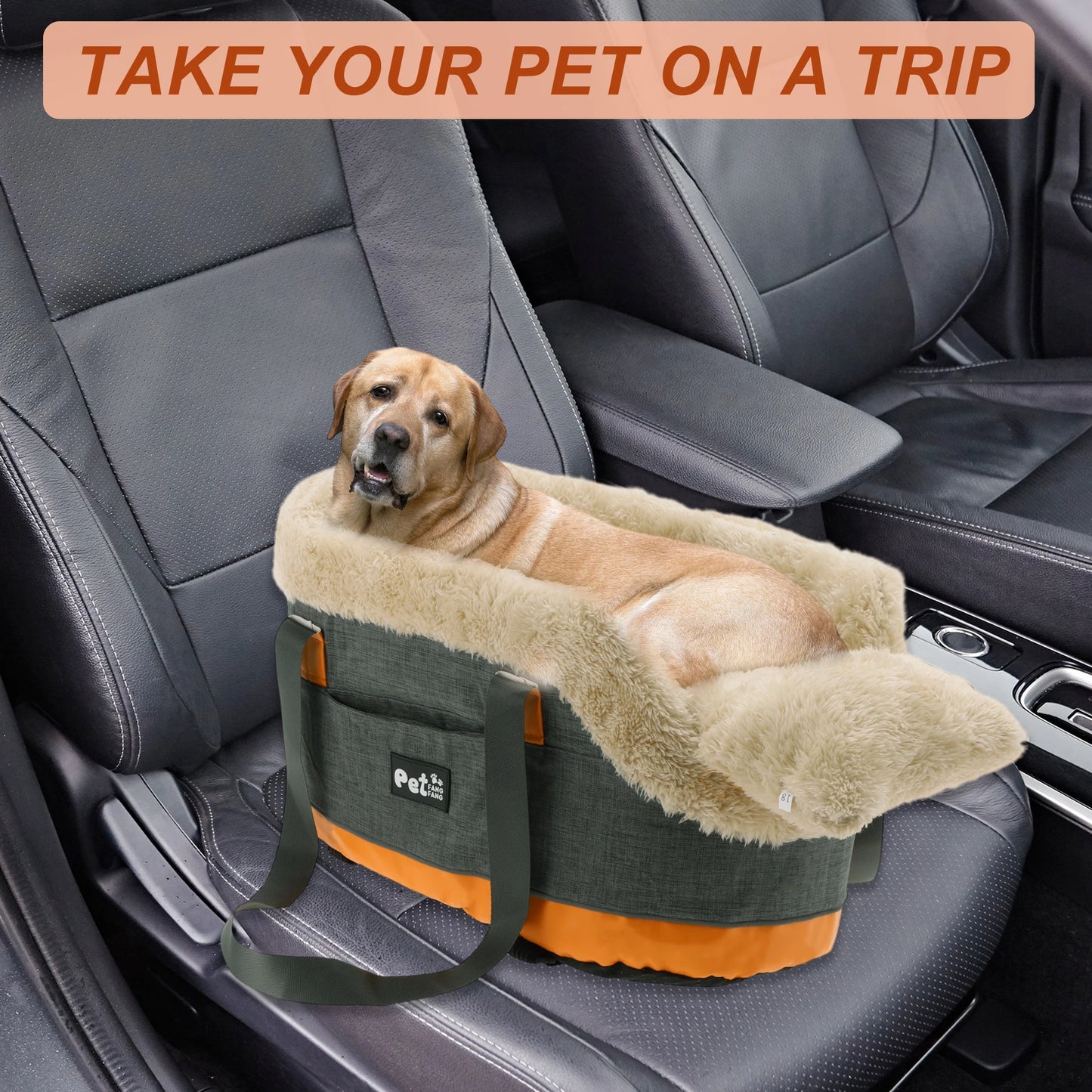 UXCELL Console Dog Car Seat Dog Beds Dog Mats Portable Booster Washable Front Seats for Small Pets Warm Sofa for Dogs Cats