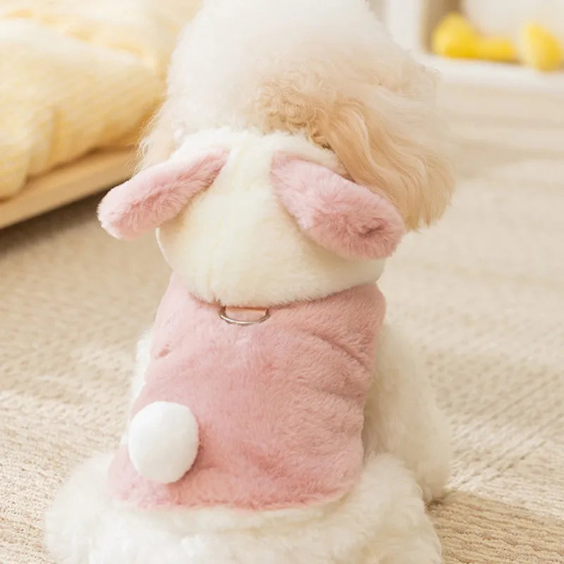 Dog Fleece Coat Cute Bear Winter Dog Jacket Outdoor Warm Clothes for Small Dogs Chihuahua French Bulldog Bichon Thicken Apparels