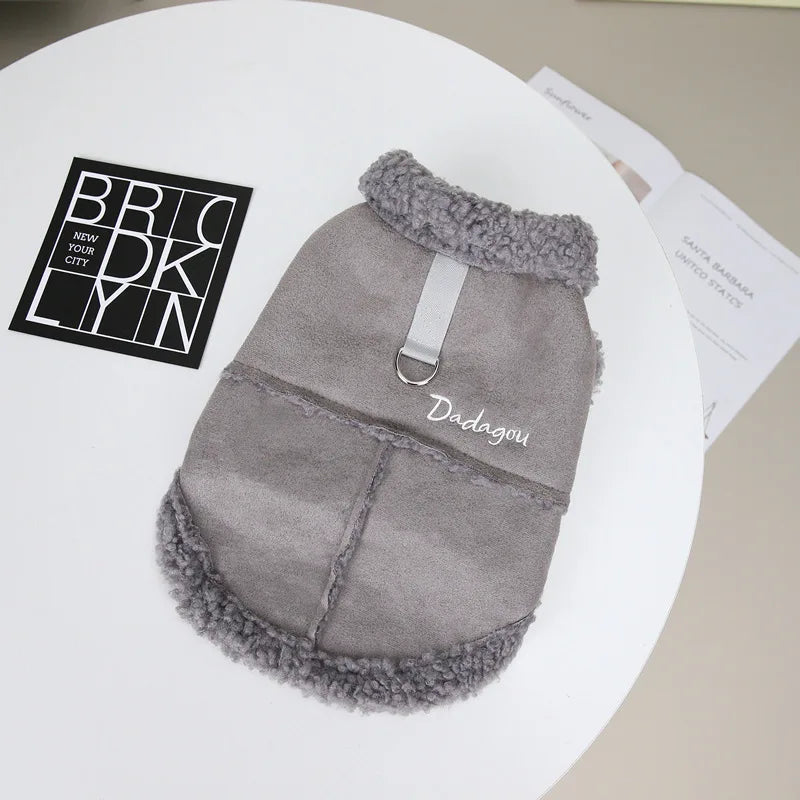 Pet Dog Warm Clothes Winter Dog Jacket Solid Fleece Dog Coat Thickened Plush Dog Clothing Chihuahua Bichon Dachshund Dog Apparel