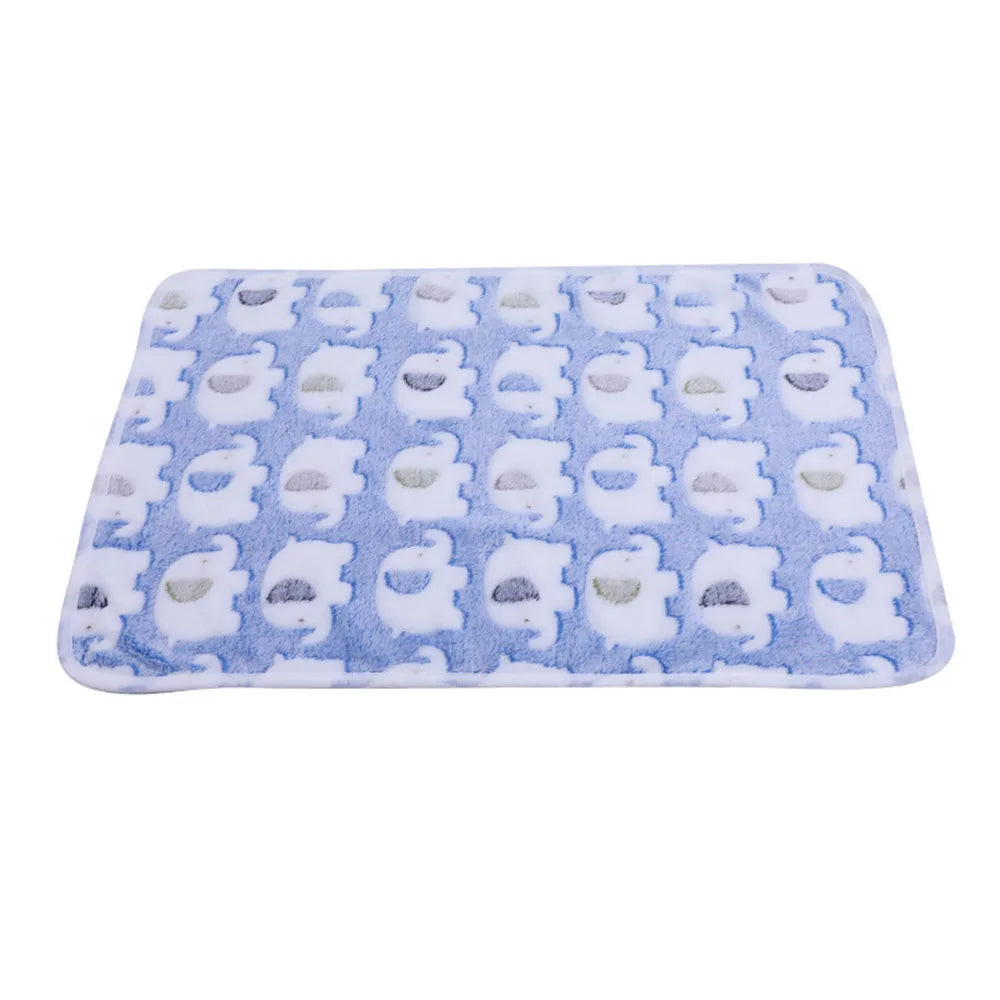 Pet Blanket Dog Puppy Blanket Paw Print Fleece Blanket for Small Medium Large Pet Dog Cat Warm Soft Sleep Mat Doggy Bed Blanket