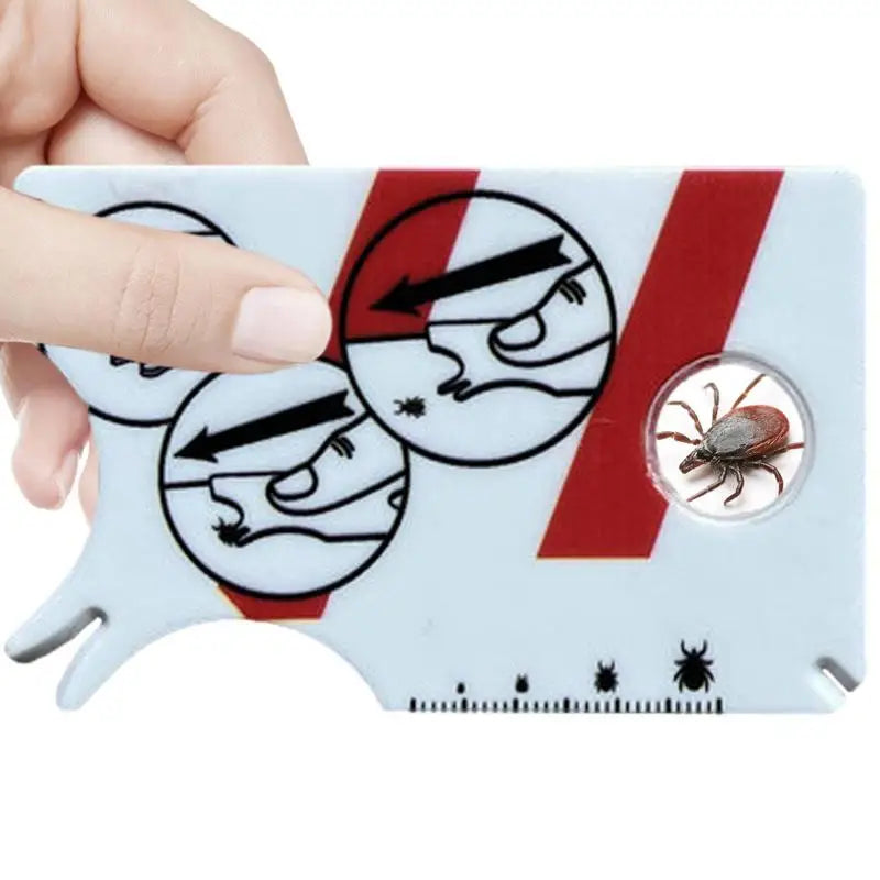 Tick Card with Magnifying Glass Tick Remover for Dogs Quickly Gentle Remove Ticks from Pet Dogs Cats or People