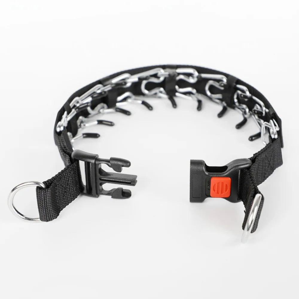 Pet Prong Collar for Dogs Adjustable Dog Choke Pinch Training Collar with Rubber Tips & Nylon Cover for Small Medium Large Dogs