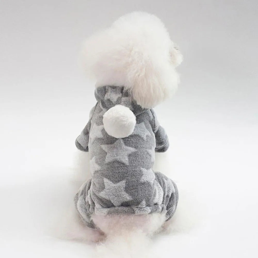 Soft Dog Pajamas Pjs Small Dogs Sweater Warm Doggy Winter Clothes Puppy Jumpsuit Flannel Onesie for Chihuahua Pet Cat Clothing