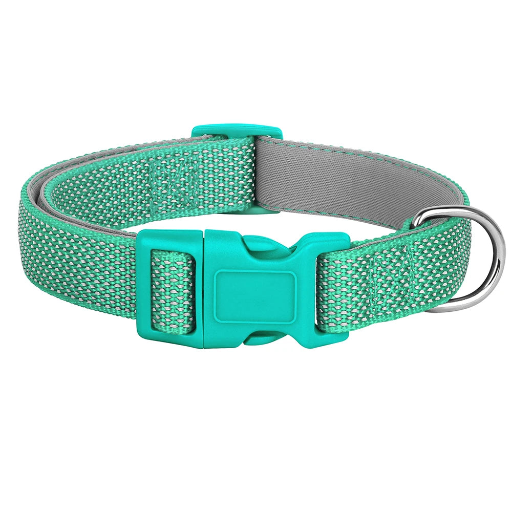 Reflective Pet Dog Collar Durable Nylon Dog Collars Necklace Adjustable Puppy Collars for Small Large Dog Pug Safety In Night