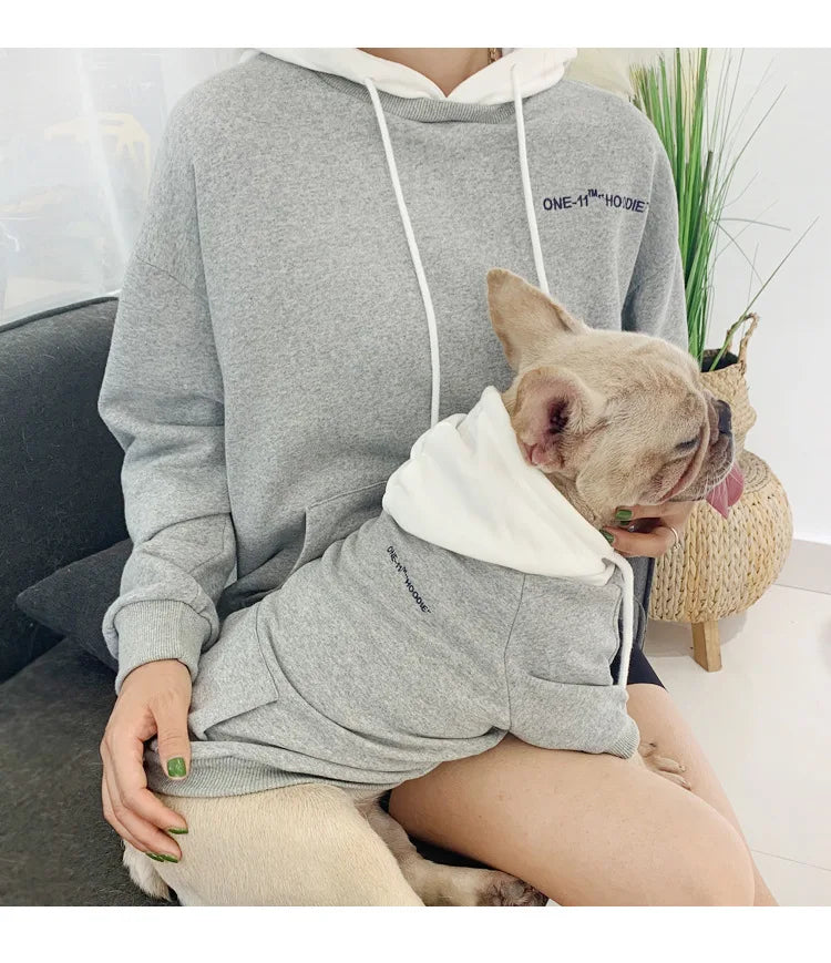 The New Pet Clothes Dog Clothes Parent-child Wear Spring and Autumn Korean Version Pure Cotton Hoodie Four Colors Seven Sizes