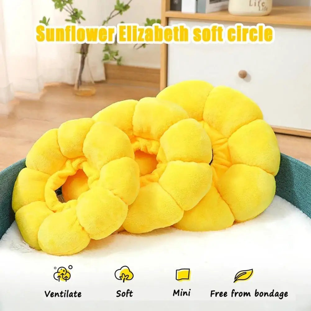 3 Sizes Adjustable Sunflower Elizabeth For Pet Cat Anti-bite Recovery Collar For Dog Cat Sterilization Anti Lick Head K1F9