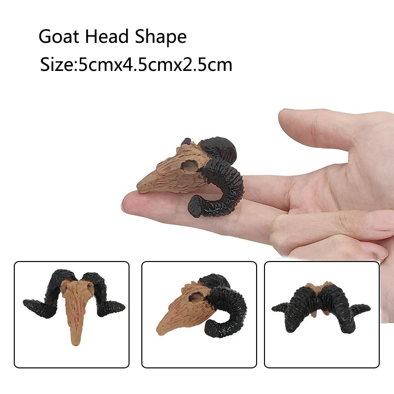 Aquarium Ornaments Decoration Resin Rhinoceros Horned Skull Goat-Head Shape Fish Tank Spider Scorpion Lizard Aquariums Shelter