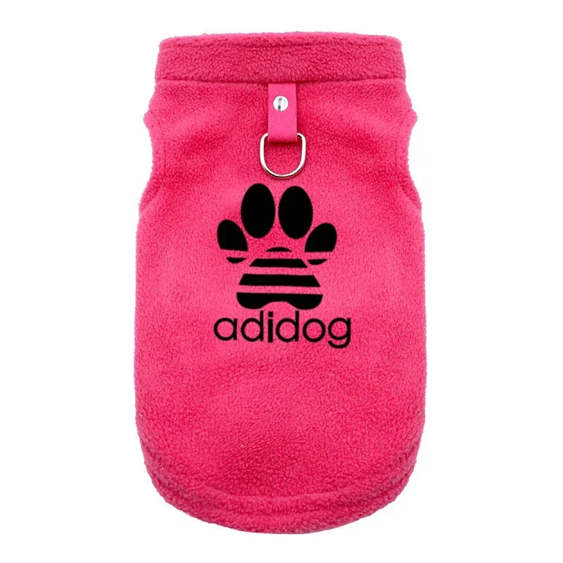 Soft Fleece Dog Clothes for Small Dogs Pull Ring Design Spring Autumn Winter Warm Pet  Pullover French Bulldog Jacket Pug Coats
