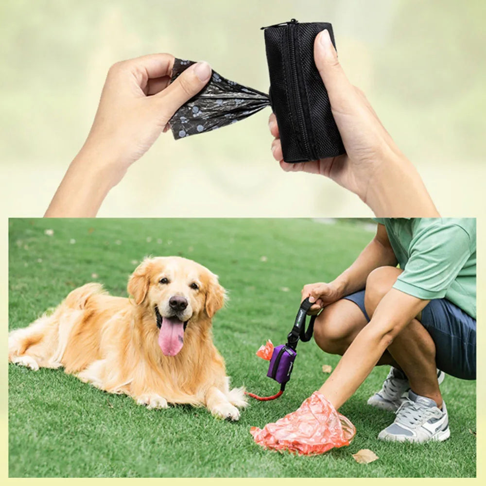 Pet Dog Poop Bag Dispenser Dog Waste Poop Bag Holder Leash Attachment Adjustable Travel Garbage Bag Dispenser Pet Cleaning Tools