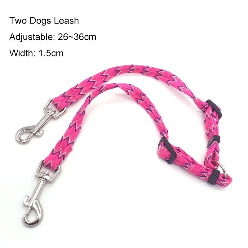 Two DOGS Leash Double Twin Lead Walking Leash Two Pets Cats Dual Couple Dog Leashes Nylon V Shape Leashes for Dog Cat Hot-Sale